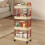 Movable Bookcase with Wheels Floor Standing Storage Shelf 1 6