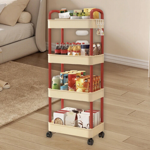 4-Tier Rolling Utility Cart Heavy Duty Metal Frame 2