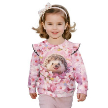 Toddler Sweatshirt Cherry Blossom Hedgehog Design 1-2T