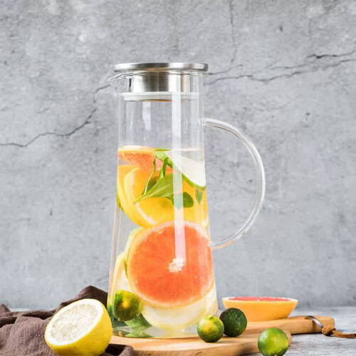 Hammered Glass Water Pitcher Borosilicate 1.3L