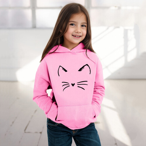 Mädchen-Hoodie aus Baumwolle, langärmeliger Pullover, rosa, Größe 160 1