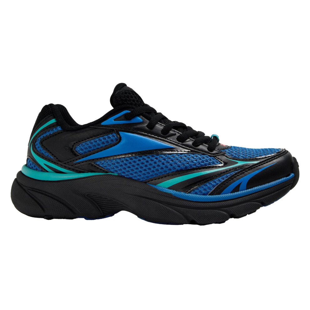 Reebok (5.5 Uk, Black/Blue) Childrens/Kids Belwave Logo Trainers