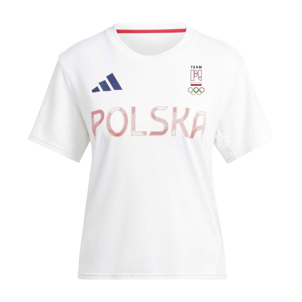 Adidas (6 Uk, White) Womens/Ladies Olympic Poland T-Shirt