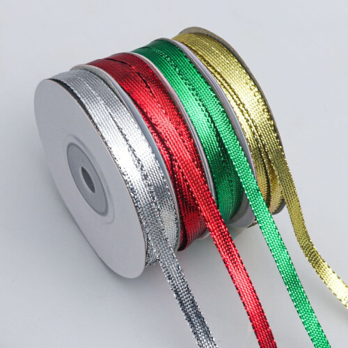 Silverfärgat hobbyband polyester 0,3 cm  20 yard 2 rullar 2