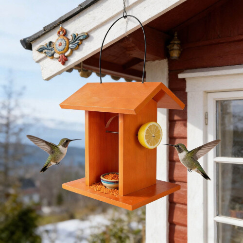 Wooden Bird Feeder Outdoor Rustic Style 1 Unit 1