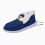 Damen-Slipper aus Canvas, gefüttert, bequem, blau, Größe 5