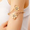 Pulseira feminina ajustável com flor e borboleta dourada 2
