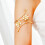 Pulseira feminina ajustável com flor e borboleta dourada 4