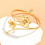 Pulseira feminina ajustável com flor e borboleta dourada 8