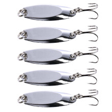 Spoon Fishing Lure Metal Biomimetic 5Pcs Silver