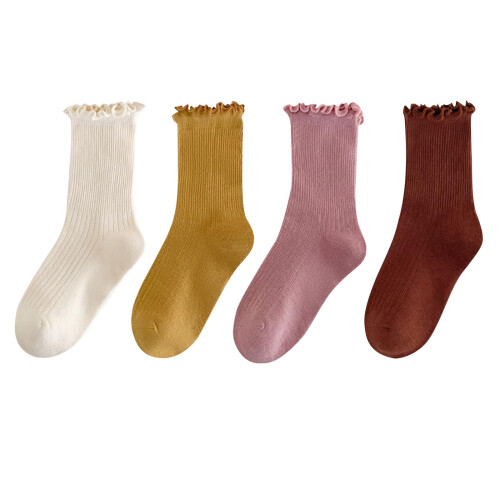 Baumwollsocken für Kinder, mittelhoch, 4er-Pack 1