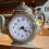 Mini Clock Insert  White Face Golden/Silver Tone Arabic-Gold 2