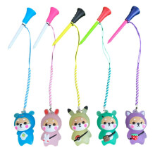 Rubberen golftees met Shiba Inu-patroon en knipperende balmarker.