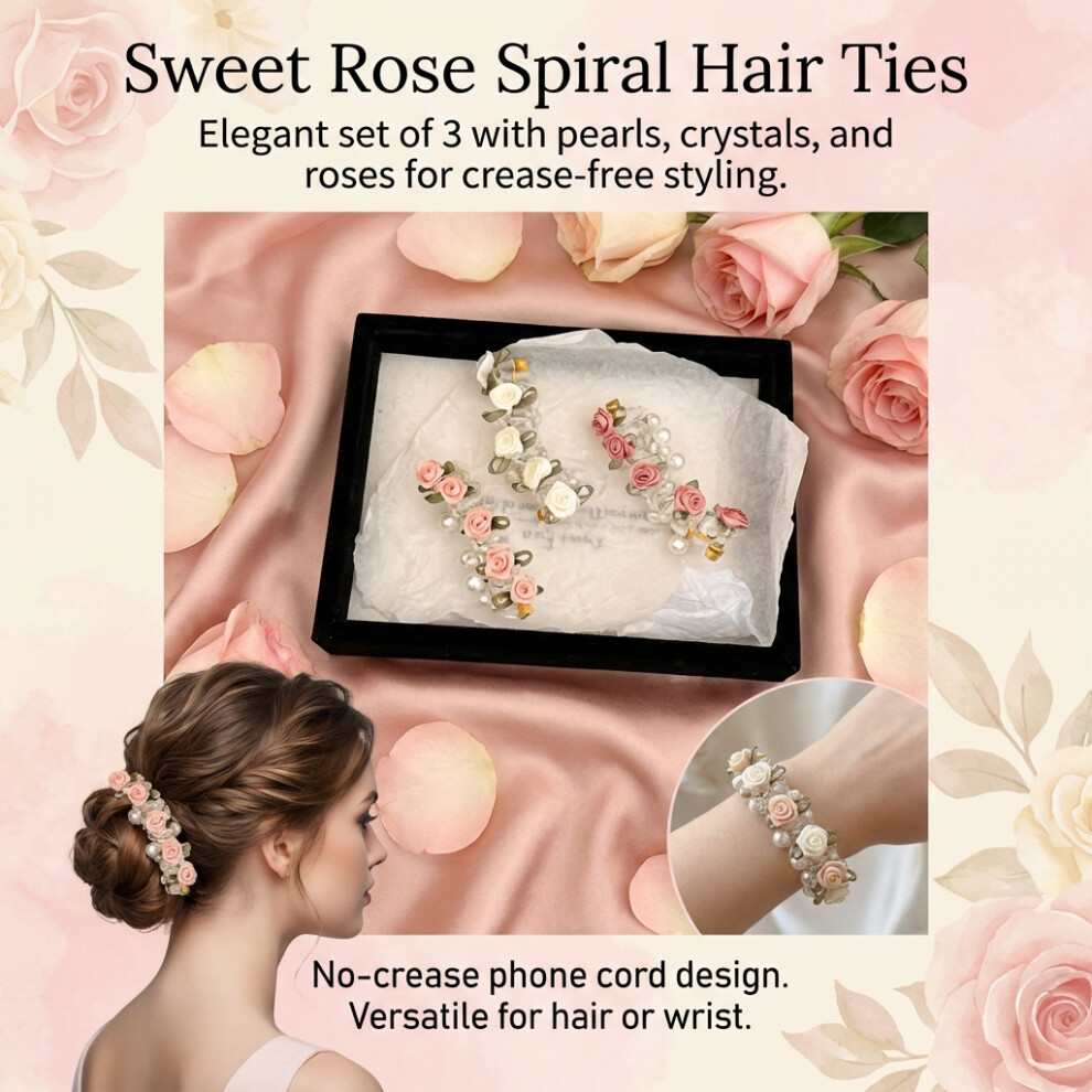 Phui-Pet-Supplies Rose Coil Hair Ties - Durable & Stylish
