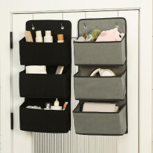 Hanging Storage Bag Gray 3-Tier Large Capacity