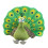 Groene pauw pluche speelgoed, 30 cm 3