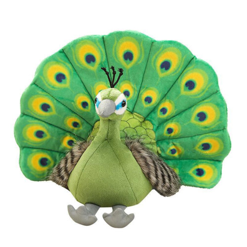 Groene pauw pluche speelgoed, 30 cm 2