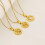 Collier pendentif initial AZ rond plaqué or 18 carats 2