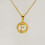 Collier pendentif initial AZ rond plaqué or 18 carats 3