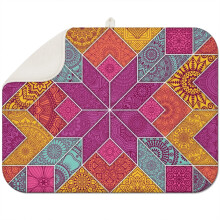Boho dish mat microfiber 18x24 inch floral foldable washable