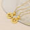 Collier pendentif initial AZ rond plaqué or 18 carats 4