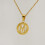 Collier pendentif initial AZ rond plaqué or 18 carats 5
