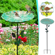 Metal Bird Bath Standing Outdoor Water Bowl 82cm