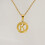 Collier pendentif initial AZ rond plaqué or 18 carats 6