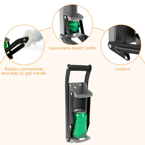 Wall-Mounted Metal Can Crusher for 16 oz Cans with Bottle 2