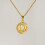 Collier pendentif initial AZ rond plaqué or 18 carats 8
