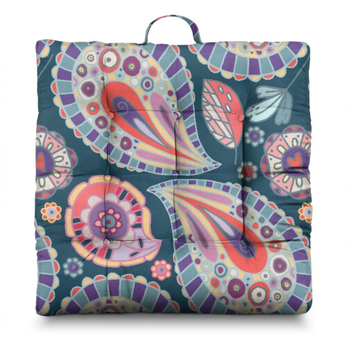 Boho Meditation Pillow Paisley 22 x 22 Inch