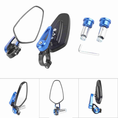 Aluminum Bar End Rearview Mirrors 7/8 inch 360 Adjustable 2