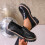 Γυναικεία Loafers από PU δέρμα με στρογγυλή μύτη, χοντρή σόλα, μέγεθος US8.5 2