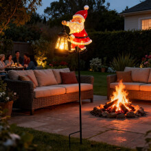Solar Santa Claus Garden Light Outdoor Dusk-to-Dawn