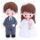 Bride and Groom Figurines 3D Soft Glue Decor 2 pcs 1