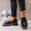Γυναικεία Loafers από PU δέρμα με στρογγυλή μύτη, χοντρή σόλα, μέγεθος US8.5 7