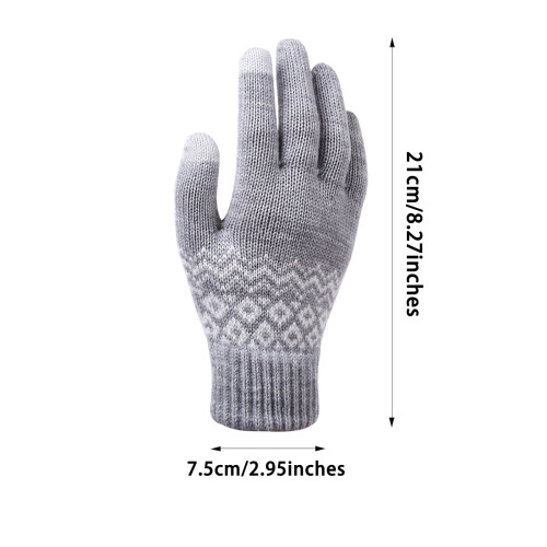 Knitted Wool Gloves Windproof Touchscreen Unisex 1