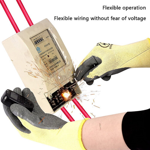 Insulating Gloves 400V Rubber Electrician Work Gloves 1 Pair 2