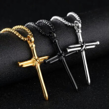 Christian Cross Necklace for Men and Women Stainless Steel