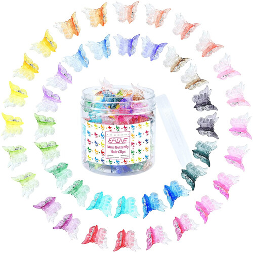 Butterfly Hair Clips Pastel Mini 50 Pieces