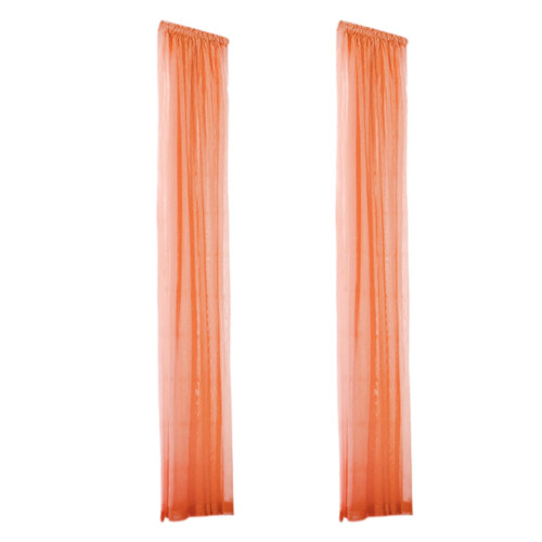 Orange sheer curtains 84 inch long 2 panels