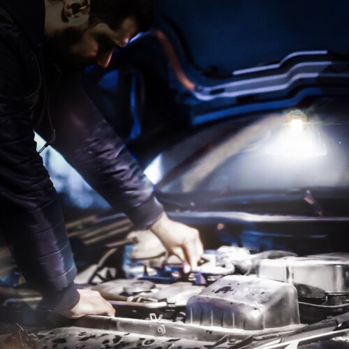 COB LED Work Light Rechargeable Magnetic Base Black 1