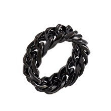 Stainless Steel Knot Link Ring for Men and Women 9mm Black