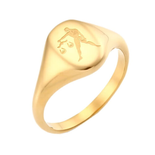 Stainless Steel Zodiac Ring Libra Size 6