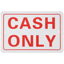 No Checks No Credit Cash Sign for Retail Business