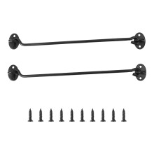 Hook and Eye Lock for Barn Door 12 Inches Black 2 Pack