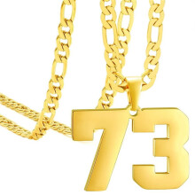 Stainless Steel Sports Necklace Gold Number 73