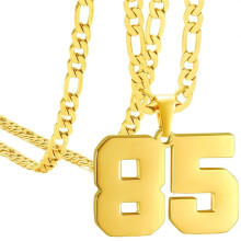 Stainless Steel Sports Necklace Gold Number 85