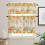 Kitchen Curtains Set Orange White Gold 36 inch Rod Pocket 2