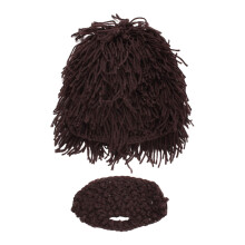 Knitted Beard Hat Winter Cold-Weather Cap Coffee